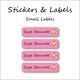 Pink Smiley-Pack of 30 Small Waterproof Labels