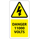 ​11000 Volts Labels 25x50mm