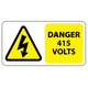 Danger 415 Volts Labels 63x33mm