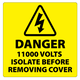​Danger 11000 Volts Isolate Supply Labels 50x50mm