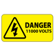 ​Danger 11000 Volts Labels 100x50mm