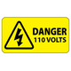 ​Danger 110 Volts Labels 63x33mm