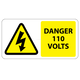 ​Danger 110 Volts Labels 63x33mm