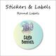 Bubble Hippo-Pack of 50 Round Waterproof Labels