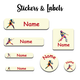 Ajooba - Cricket010 Light Yellow Personalized Labels -Value pack of 108 labels