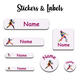 Ajooba - Cricket010 Light Purple Personalized Labels -Value pack of 108 labels