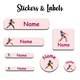 Ajooba - Cricket010 Light Red Personalized Labels -Value pack of 108 labels