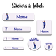 Ajooba - Cricket Light Purple Personalized Labels -Value pack of 108 labels