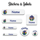 Ajooba - Cricket Light Gray01 Personalized Labels -Value pack of 108 labels