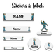 Ajooba - Cricket Light Gray Personalized Labels -Value pack of 108 labels