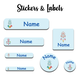 Ajooba - Dream Catcher Light Blue Personalized Labels -Value pack of 108 labels