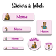 Ajooba -Video Game Series Pink Personalized Labels -Value pack of 108 labels