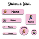 Ajooba - Monkey Tail Boy Pink Personalized Labels -Value pack of 108 labels