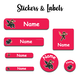 Ajooba - Dragon Sticker-Red Personalized Labels -Value pack of 108 labels