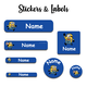 Ajooba - Adventur Movie Blue Personalized Labels -Value pack of 108 labels