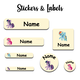Ajooba - Pony Light Yellow Personalized Labels -Value pack of 108 labels