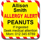 Allergy Label ST AL 004