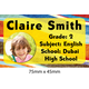 Personalised School Book Label PS BL 0230