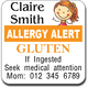 Allergy Label ST AL G 002