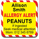 Allergy Label ST AL G 004